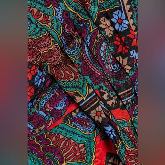 Veronica Beard Bellino Paisley Long Sleeve Silk Blend Dress - Picture 4 of 4